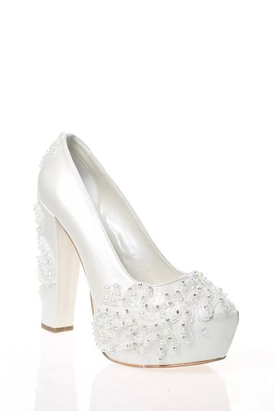 PayBuy Moda Femei Perle Albe Pietre Brodate Pantofi Mireasa Tocuri Nunta Logodna Seara Rochie Pantofi