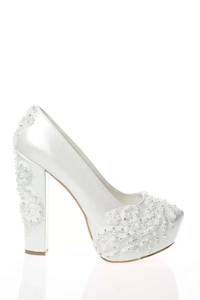 PayBuy Moda Femei Perle Albe Pietre Brodate Pantofi Mireasa Tocuri Nunta Logodna Seara Rochie Pantofi
