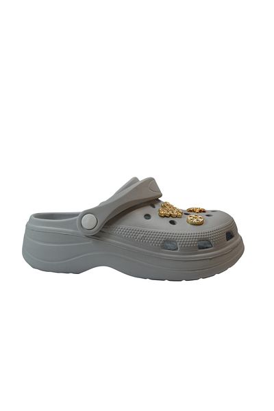 Onlo Ayakkabı Onlo Shoes CFL.6830 Γυναικείες παντόφλες με κλειστή μπροστινή πέτρα με χοντρή σόλα