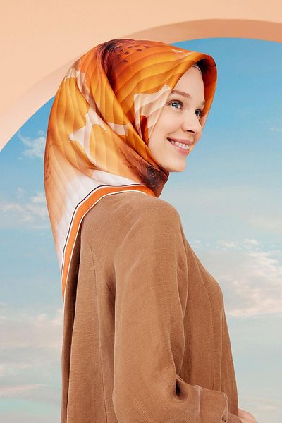 Armine Μεταξωτό Φουλάρι Nostalgia - 9100-31 Orange Twill