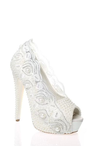 PayBuy Moda Femei Perle Albe Pietre Brodate Pantofi Mireasa Tocuri Nunta Logodna Seara Rochie Pantofi