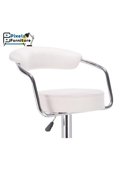 PixelsFurniture Pixel Furniture Adjustable Bar Stool Modern Design Swivel Leather Back and Footrest