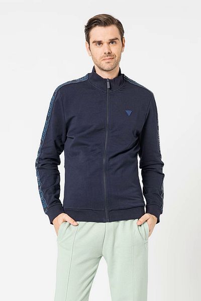 Guess Bluza sport guess cu fermoar si benzi logo Bleumarin 2XL INTL