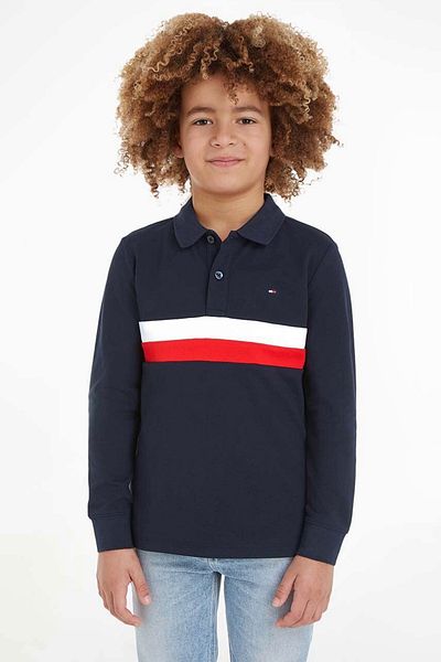 Tommy Hilfiger Bluza polo baieti Tommy Hilfiger KB0KB08656 Bleumarin 176 CM