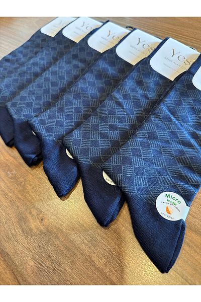 YEŞİL Мъжки чорапи от микромодал Comfort Jacquard, 6 броя