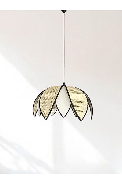 KorFam Modern Hazeran Look Double-Leaf Flower-Shaped Bohemian Rustic Chandelier