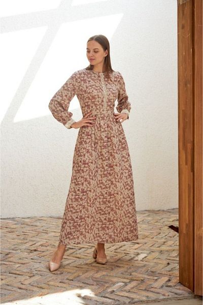 Nissra Φόρεμα Ankanoor Crispy Pattern Λινό Φόρεμα Anka251516