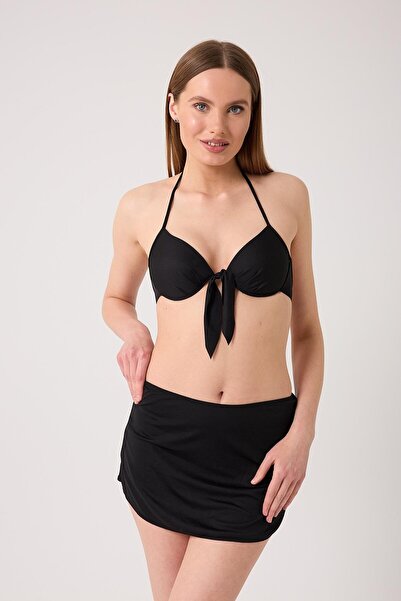 GIYOLA Women's padded suit black bikini with skirt