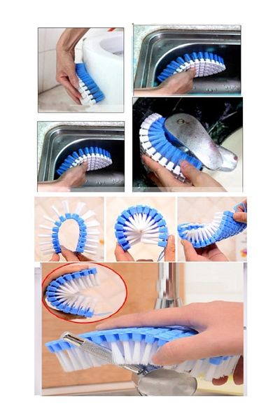noip Bendable Flexible Edge Corner Sink Cleaning Brush Bathroom Kitchen Brush (7474)
