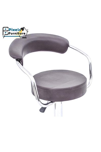 PixelsFurniture Pixel Furniture Adjustable Bar Stool Modern Design Swivel Leather Back and Footrest