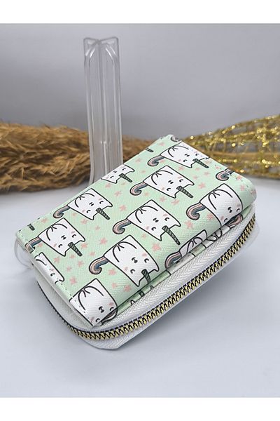 Ece Takı Aksesuar Patterned Paper Children's Small Size Wallet with Money and Coin Compartments