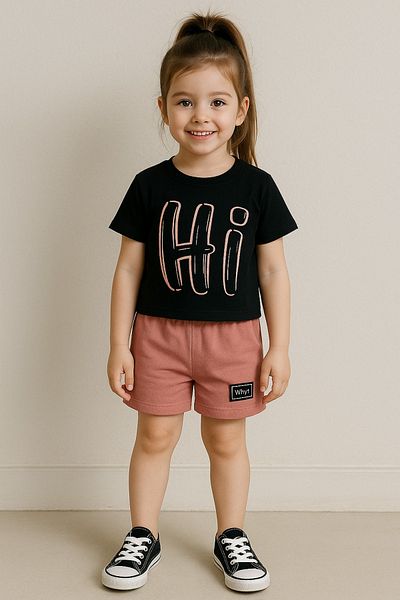 Fabble Kids Fabble Hi Printed Summer Top and Bottom Set