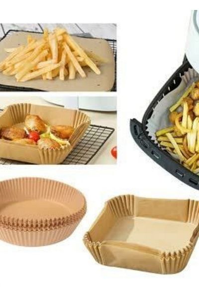 BRE HOME Airfryer Compatible Baking Paper 100 Pcs |   20X20 cm |   Oil Proof - Practical Use Round
