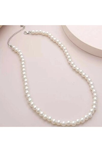 MAKSESUAR قلادة نسائية أنيقة من اللؤلؤ قابلة للتعديل