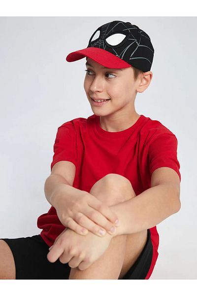 LC Waikiki Lcw Accessories Black Spider-Man Printed Boy's Cap Hat