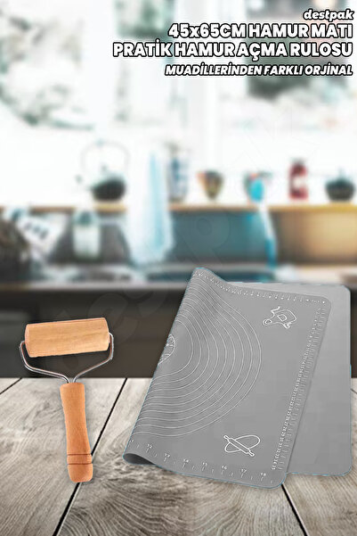 Destpak مجموعة العجين - بساط عجين من السيليكون مقاس 45 × 65 - بكرة فرد العجين...