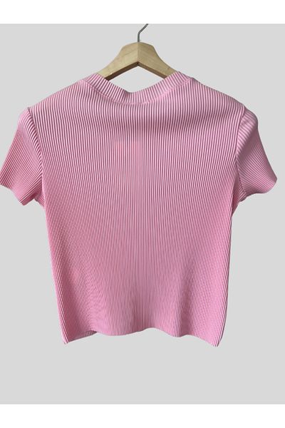 Robin Ribbed Zigzag Patterned T-Shirt