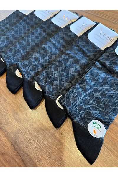 YEŞİL Мъжки чорапи от микромодал Comfort Jacquard, 6 броя