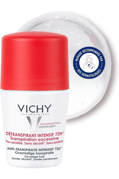 Vichy Vichy Roll-On Deodorant, 72 Hours, 50ml, Unscented, Unisex