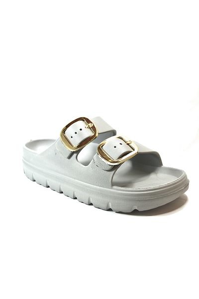 Onlo Ayakkabı Onlo Shoes BY.881 Γυναικείες παντόφλες με διπλή πόρπη με χοντρή ανατομική σόλα