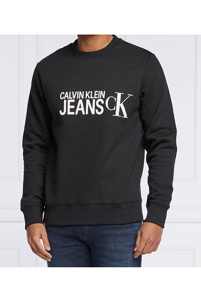 Calvin Klein Jeans CKJ Organic Cotton Blend Logo Sweatshirt Black 2XL INTL