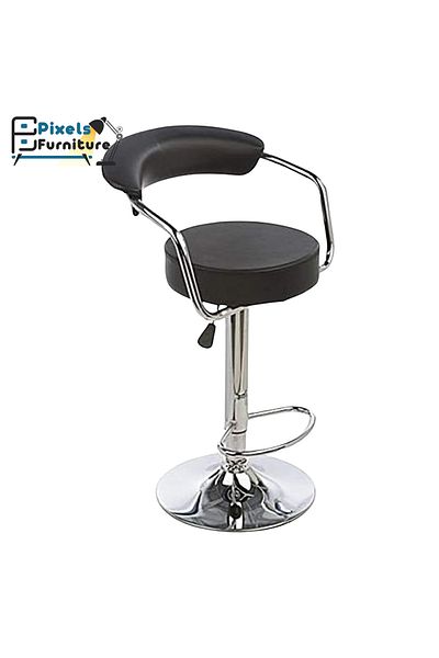 PixelsFurniture Pixel Furniture Adjustable Bar Stool Modern Design Swivel Leather Back and Footrest