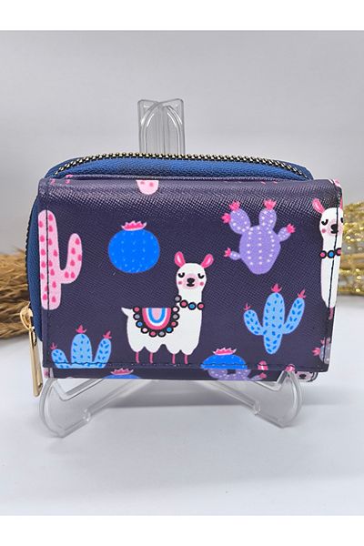 Ece Takı Aksesuar Patterned Paper Children's Small Size Wallet with Money and Coin Compartments