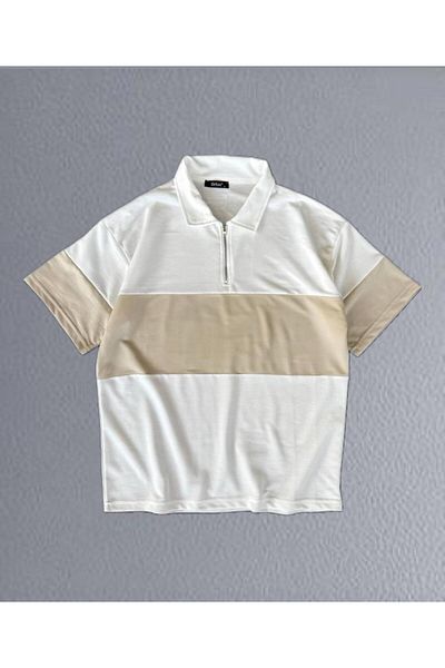 woonkey UNISEX OVERSIZE Άνετο μπλουζάκι με γιακά πόλο με φερμουάρ
