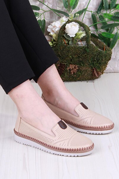 Mehmet Mete 1008 Зручні лазерні перфоровані жіночі туфлі з натуральної шкіри