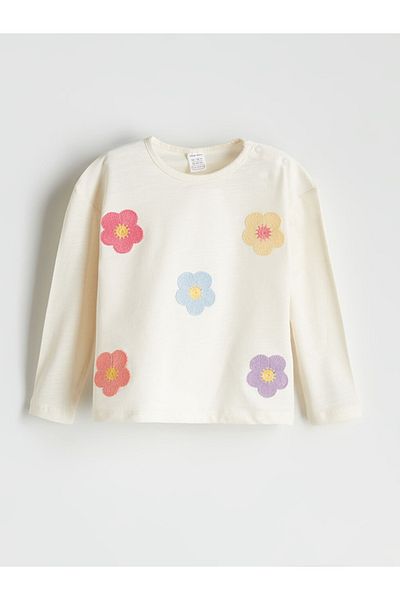 LC Waikiki Lcw Baby Crew Neck Floral Baby Girl Blouse and Leggings 2Pcs