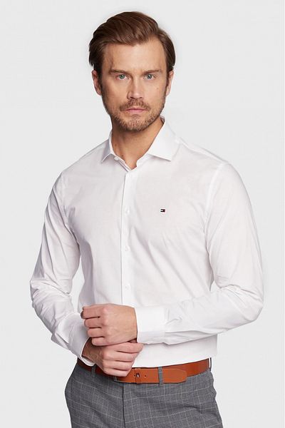 Tommy Hilfiger Camasa barbati Tommy Hilfiger MW0MW25040 Alb 41 EU