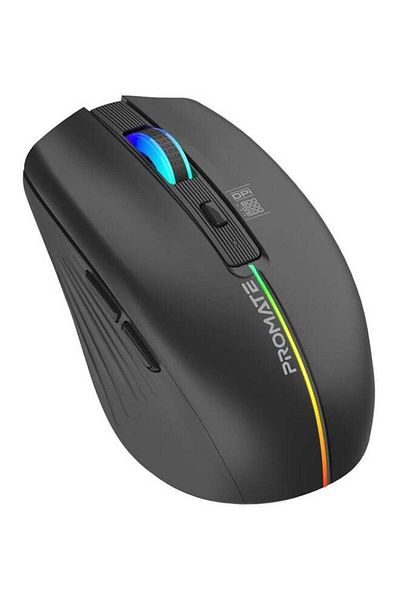 Promate Wireless Mouse with 7 RGB Modes and 3 Adjustable DPI Levels