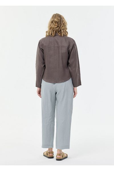 Armağan Linen Trousers with Pile Detail