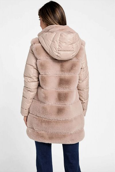 Guess Guess women's synthetic fur jacket Factory Olivette Pink XL INTL