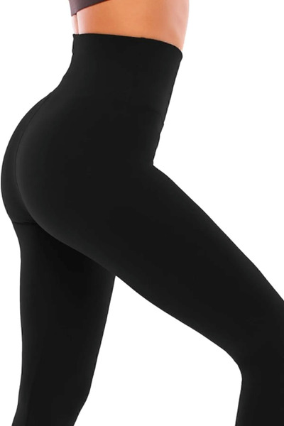 Refa tekstil Kadın Siyah Yüksek Bel Toparlayıcı Ispanyol Paça Tayt Bootcut