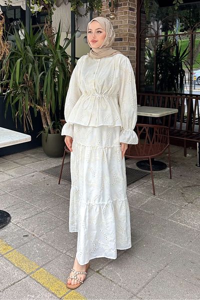 Ovn. Scallop Skirt Set - Ecru
