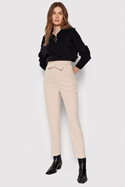 Guess Pantaloni Guess cu o curea in talie W2RB08 Bej XL INTL