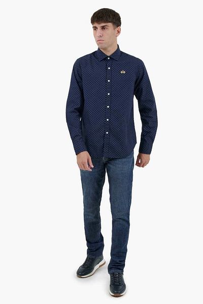 La Martina Camasa La Martina regular fit cu logo Floral ZMC020 Bleumarin XL INTL