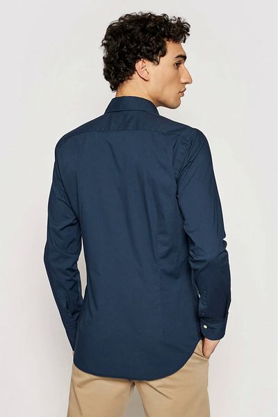 La Martina Camasa La Martina Slim fit cu logo brodat CCMC02 Bleumarin 4XL INTL