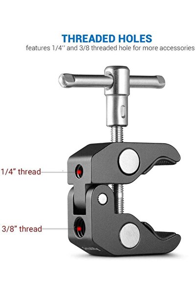 AZT Super Crab Clamp Kelepçe 1/4 ve 3/8 inç DSLR , Magic Arm , Rig vb.