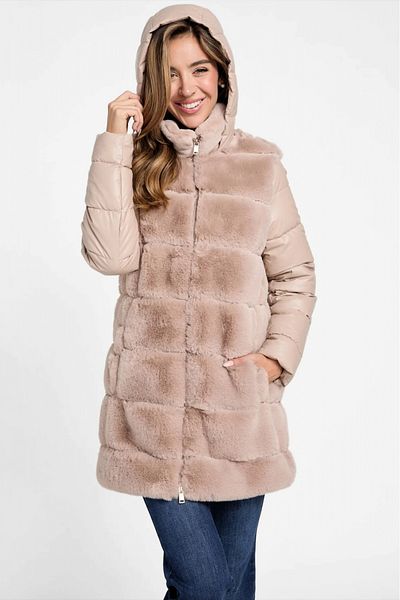 Guess Guess women's synthetic fur jacket Factory Olivette Pink XL INTL