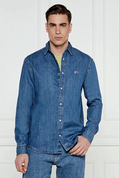 Tommy Jeans Camasa Tommy Jeans din denim cu capse Albastru inchis M INTL