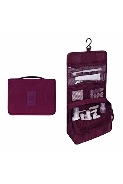 Ecosell حقيبة مكياج ومستحضرات تجميل للسفر مقاومة للماء مع حزام تعليق (مقاس مف...