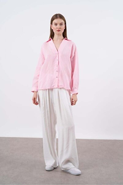 NEW JOURNAL Γυναικείο λευκό παντελόνι Premium Soft Με υφή Μοντάλ με ελαστικό ...