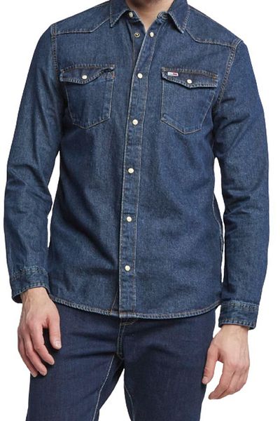 Tommy Jeans Camasa de blugi Tommy Jeans Western DM0DM12313 Bleumarin XL INTL