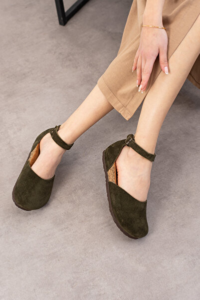 Uniqueqoop Genuine Leather Cork Sole Orthopedic Women's Ballerinas