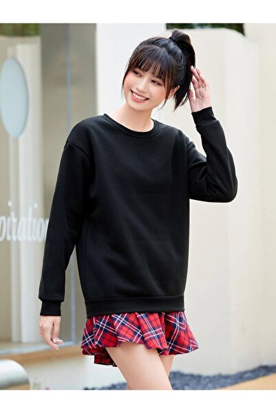 EYAX MODA Crew Neck Unisex Oversize Sweatshirt