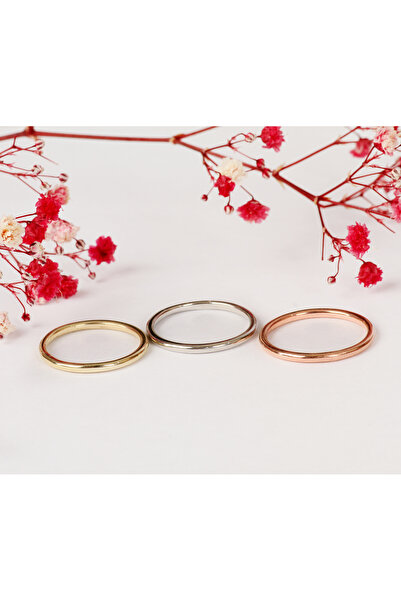 HERA SİLVER 925 Ayar Gümüş Altın Kaplama Alyans Söz Nişan Sevgili Yüzüğü