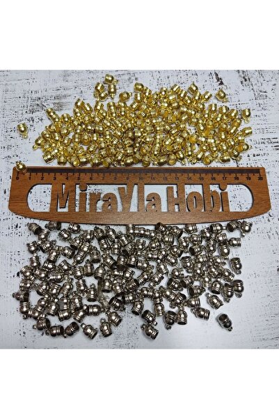 miraylahobi قمع بلاستيك مغلق نهاية الحبل 8 مم 25 قطعة فضي