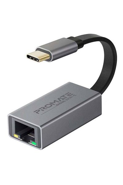 Promate محول USB-C إلى Ethernet، محول شبكة LAN عالي السرعة من Type-C إلى Ethernet